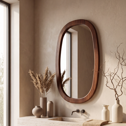 Wooden Square Mirror