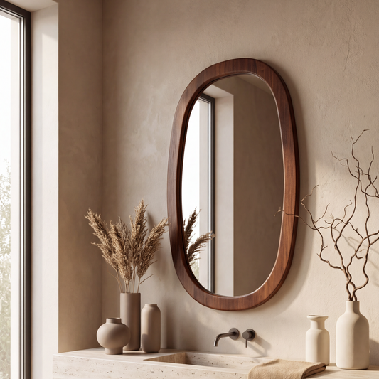 Wooden Square Mirror