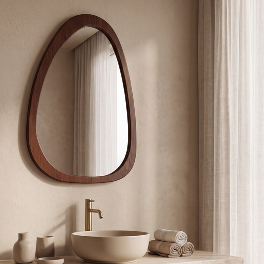 Wooden Triangle Mirror
