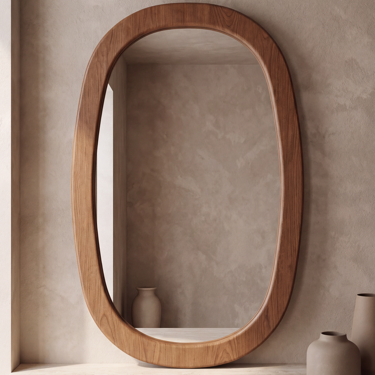Wooden Square Mirror