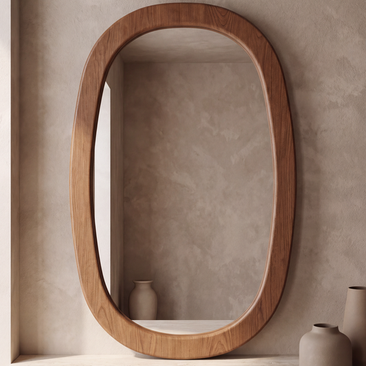 Wooden Square Mirror